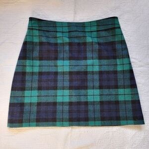 J. Crew Wool Blend Plaid Tartan Holiday Christmas Mini Skirt
